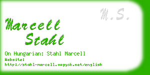 marcell stahl business card